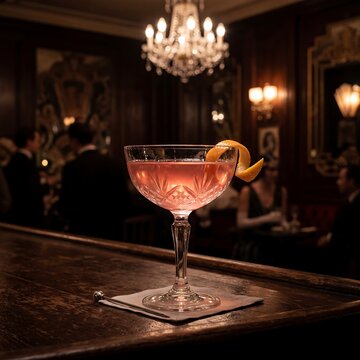 Lucien Gaudin Cocktail at Elegant Bar Counter