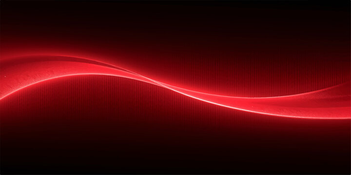 Red abstract wave background with glowing light motion fractal energy flow design