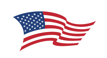Fototapeta premium Waving American Flag Symbolizing Patriotism and National Pride.