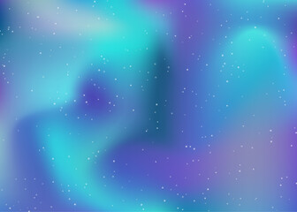 Fototapeta premium Aurora Light Gradient. Borealis Gradient Blur. Iridescent Aura Over Arctic Fog And Stars. Green, Blue And Purple Abstract Sky. Northern Aurora Light. Modern Tech Design With Mesh Pattern.