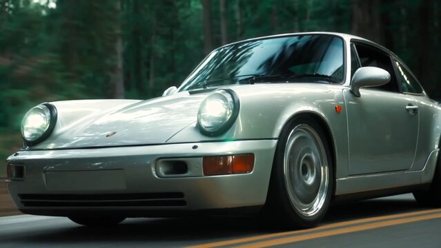 Porsche 964, Retro, Classic sports car, lifestyle. classic car headlight