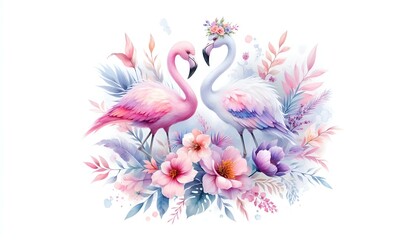 Fototapeta premium two flamingo