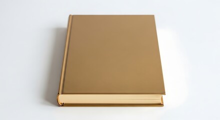 Fototapeta premium Closed antique book with gold gilding on a white surface