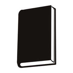 Fototapeta premium Silhouette of a standing black book with a white background image