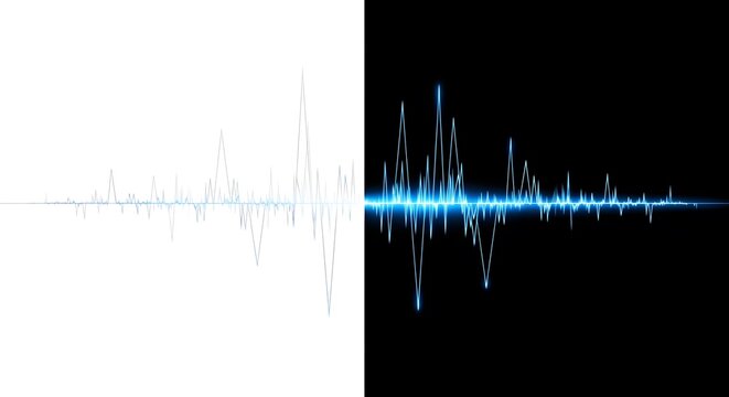 Abstract sound wave visualization a dichotomy of light and darkness