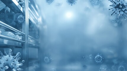 Disinfection Service Background With Clinical Colors and Large Empty Space for Text in a Professional Setting