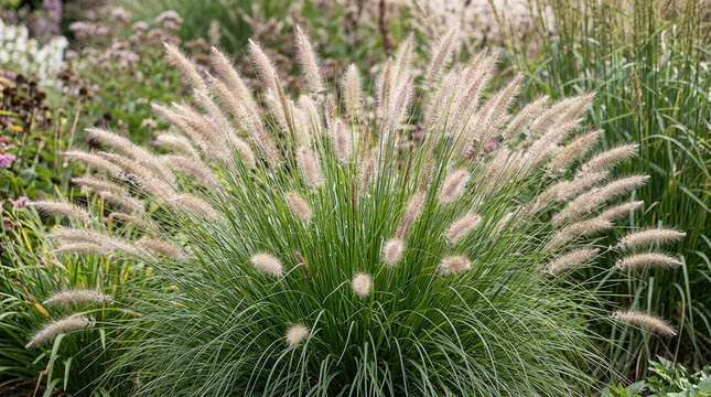 Fountain grass Hameln - Latin name - Cenchrus alopecuroides Hameln or Pennisetum alopecuroides Hameln
