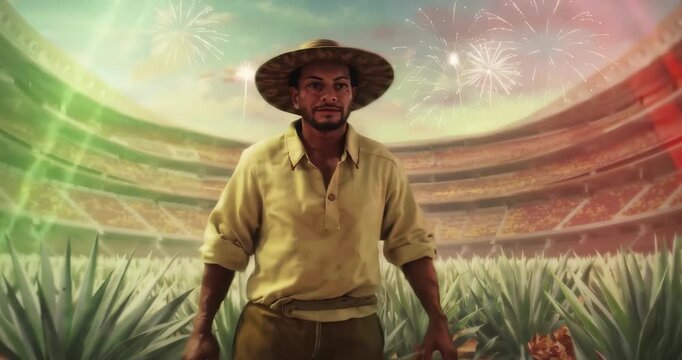 hombre, agave, estadio, festejo, mundial, copa del mundo, tequila, balon, gorros, horticultura, gente, agricultor, naturaleza, huerta, sonriente, cow-boy, par, seniors, fruta, persona, sonrisa, alimen