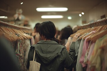 Obraz premium Vintage Hangers in Clothing Store