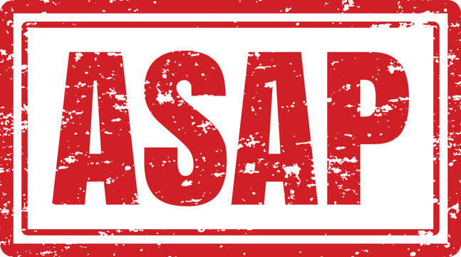 Red ASAP Grungy Rubber Stamp Icon Isolated On White Background For Business Deadline Projects