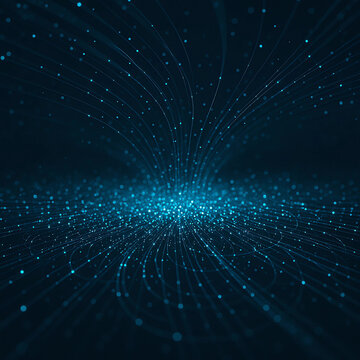抽象的なビッグデータ visualization と光の粒子背景
