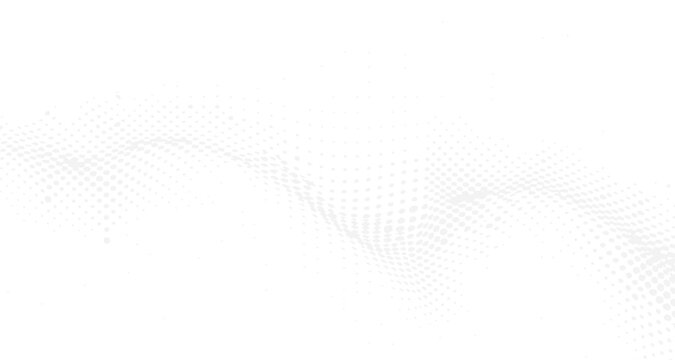 An abstract background featuring a subtle wave pattern composed of small light grey dots on white