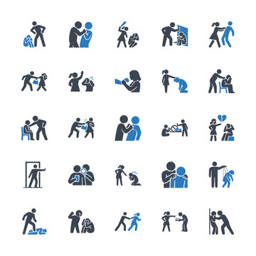 Abusive Behavior and Social Issues Icons