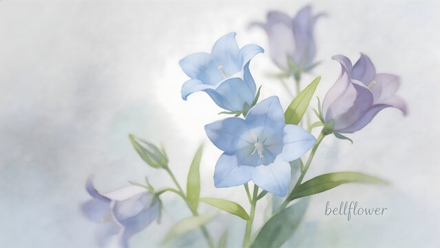 Blue and purple bellflower blooms