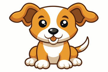 Obraz premium puppy vector on white background