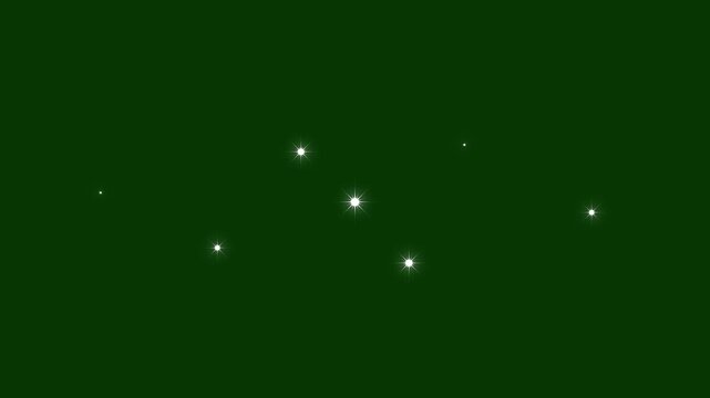 Twinkling cartoon stars and glitter effects sparkling star shine animation on green screen 4k background festive glowing light bursts retro comic manga flashes smooth celestial