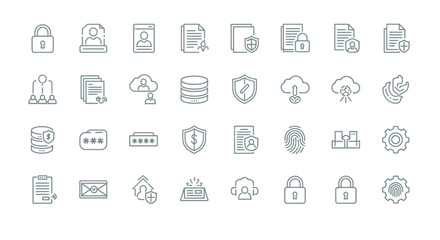 Fototapeta premium Communication and Social Media Line Icons Collection