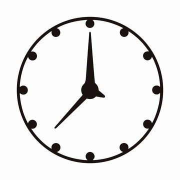 Illustration of a minimalist clock face showing the time as seven o'clock