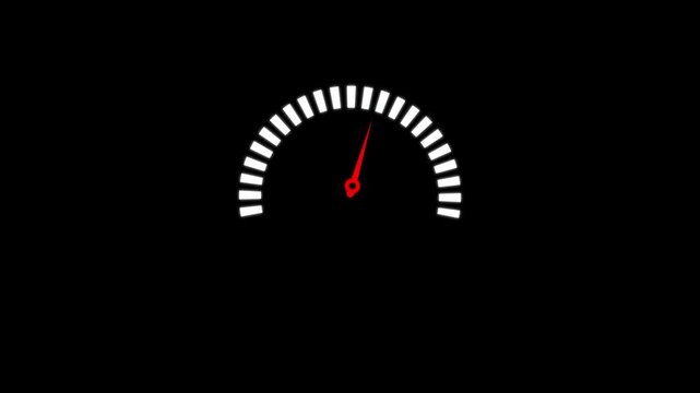 Speed miter icon animated on a black background. Energy or Fuel Level Meter Dial Gage Icon Shown Minimum and Maximum Value on a White Background with Alpha Mate, Health level measuring ... 