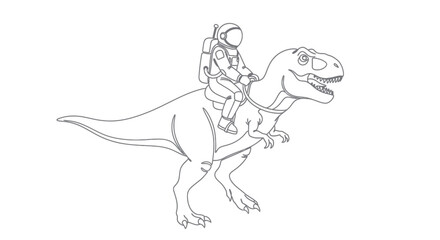 Astronaut Riding on Dinosaur Back. © Dodol Creative Stock