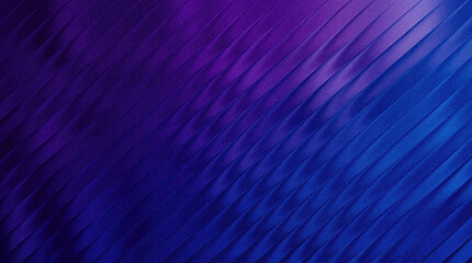 Obraz premium Abstract background of diagonal pleated fabric texture with ribbed gradient blue and purple lighting