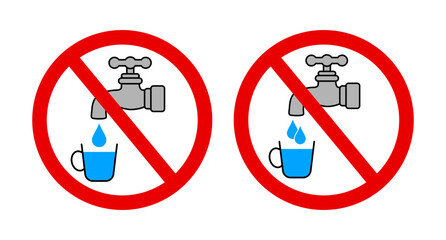 znak zakazujący picia wody z kranu, plik wektorowy © robert6666