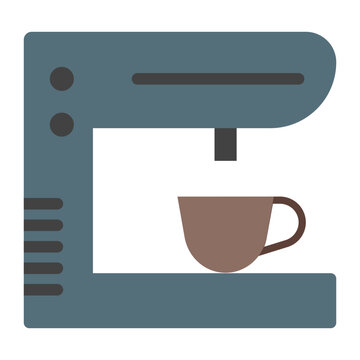 Coffee Maker Machine Vector Flat Icon Design