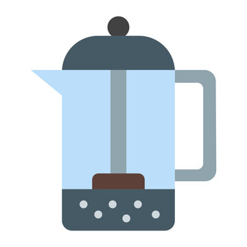 French Press Vector Flat Icon Design