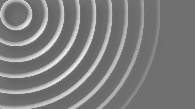 Soft concentric rings background animation, Concentric circular waves radiating from top-left corner on a minimalist