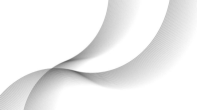 Abstract line wave ribbons background animation, abstract flowing lines forming graceful curves