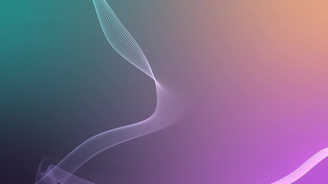 Abstract shape wave lines background animation, Abstract background with flowing multicolored wave lines at top and bottom