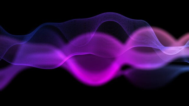 Abstract dotted waveforms background animation