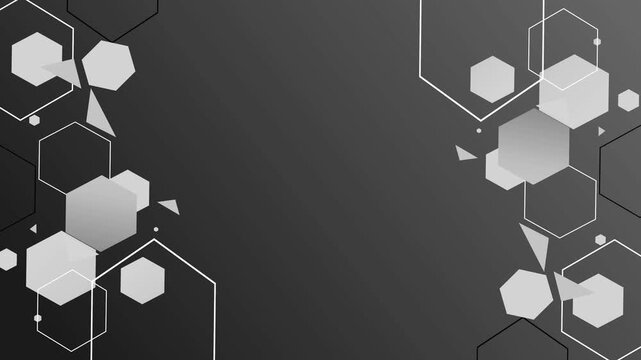 Abstract hexagon technology background shape line animation