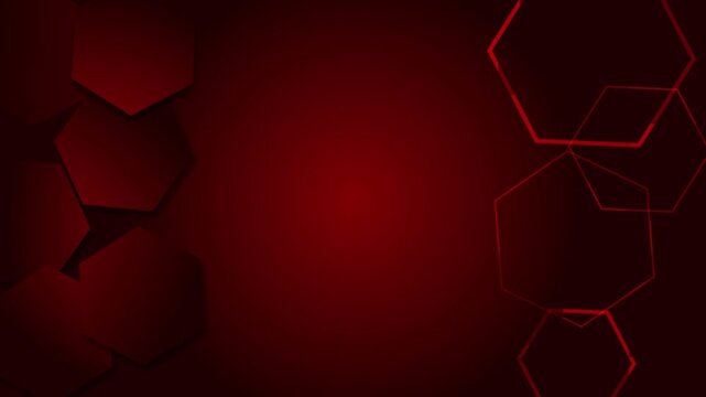 Dark hexagon geometric background shape line animation