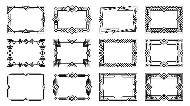 Collection of ornate rectangular picture frames.