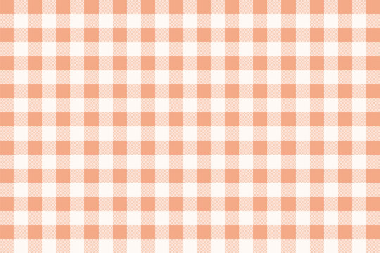 Apricot Vichy Background. Gingham Seamless Pattern. Tartan Plaid Wallpaper.
