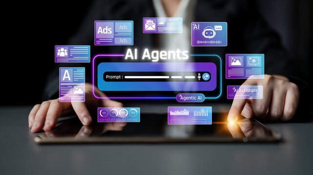 Innovative Technology Concept Featuring AI Agents and Interactive Digital Interface for Business Solutions and Modern User Experience Sigmoid