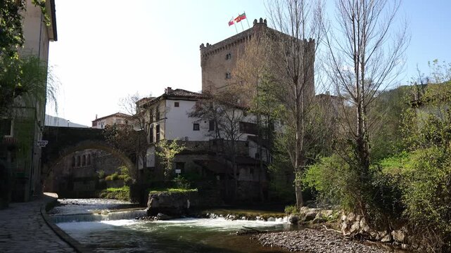 Torre del infantado in the medieval town of potes, spain