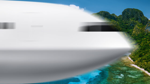 Airplane Transition Color Right 4K Alpha Channel &ndash; Flying Plane Animation Transition, Colorful Travel Scene Cut with Transparent Background for Video Editing