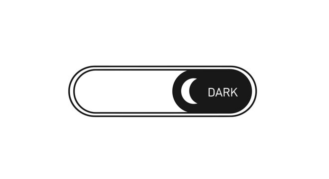 Dark mode toggle switch icon for user interface design, representing a digital display setting