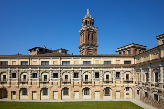 Internal court of the Ducal Palace, Mantua, Italy