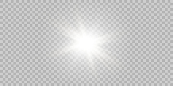 Glow light effect. Star burst with sparkles. Sun.