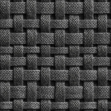 Seamless black and white texture of reinforced ripstop canvas grid.