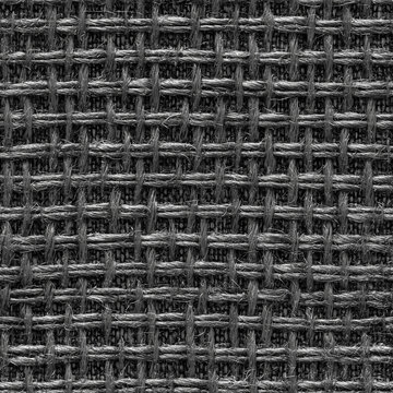 Seamless black and white texture of reinforced ripstop canvas grid.