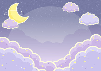 Obraz premium moon night sky rectangle frame