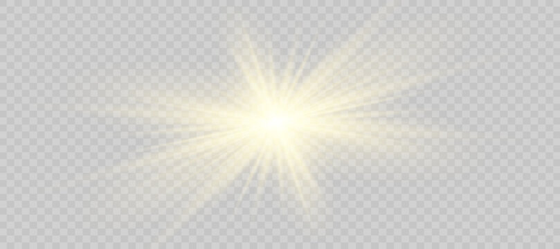 Lens flare sunlight light effect with no background. Stock vector illustration

