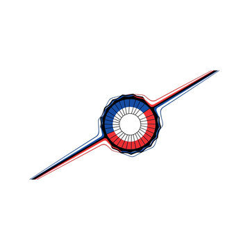 French Tricolor Roundel Military Emblem.