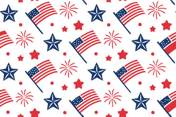Obraz premium Independence Day Celebration Design Concept. Fourth Of July Festive Illustration Design. USA Independence Day Holiday Design. American Independence Celebration Design. Fourth Of July Party Theme