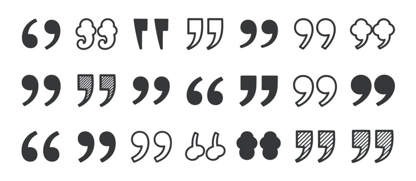 Various Quotation Mark Styles Collection quotation marks