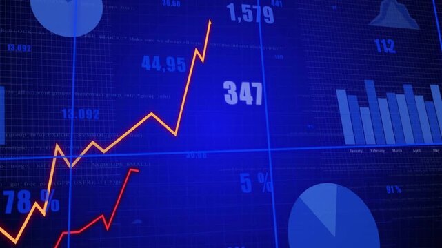 Data appearing, robot arm entering from right and tracing orange peaks, showing growth for analysis